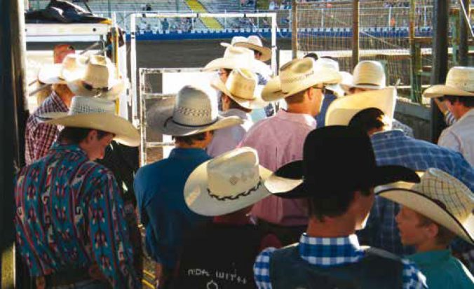 Cowboys awaiting their introduction into the arena to kickoff the Challenge of Champions Tour Stop in Molalla, OR.